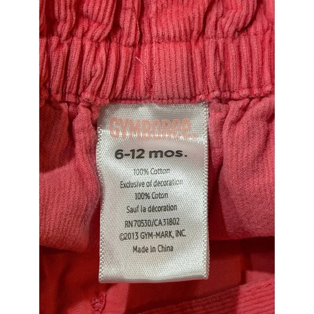 Gymboree Pink Corduroy Bunny Hot Air Balloon Overalls 6-12 Months RN70530